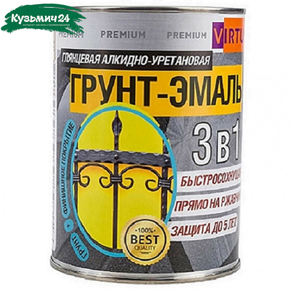 Грунт-эмаль Virtuoso Premium 3 в 1 по ржавчине белая 09 кг
