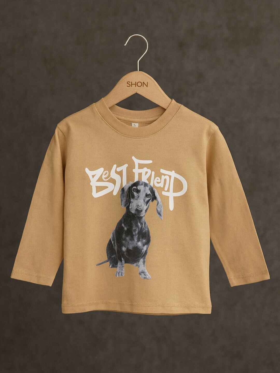 Лонгслив DNZ, размер 110, светло-коричневый — фото 1