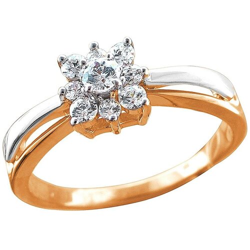 фото Эстет кольцо с 9 фианитами из серебра 01к156073ра, размер 19.5