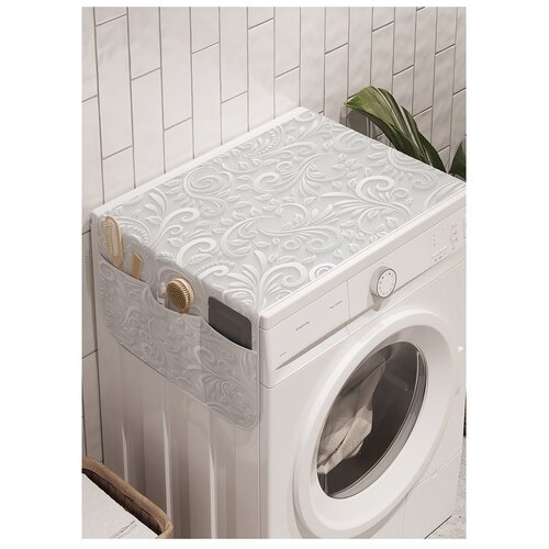 фото Органайзер для хранения "рисунки на снегу" на стиральную машину, 45x120 см ambesonne