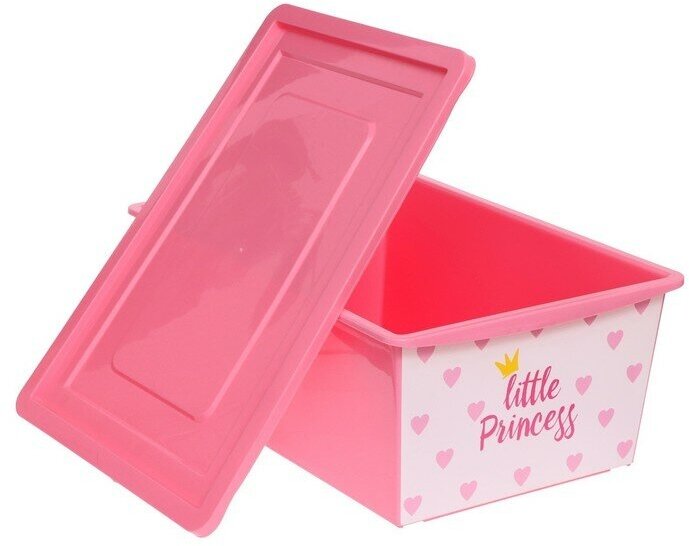 Соломон Ящик для игрушек, с крышкой, «Принцесса», объём 30 л, цвет белый