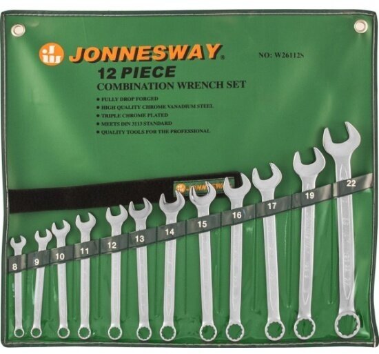 Набор комбинированных ключей Jonnesway W26112S, 12 предметов