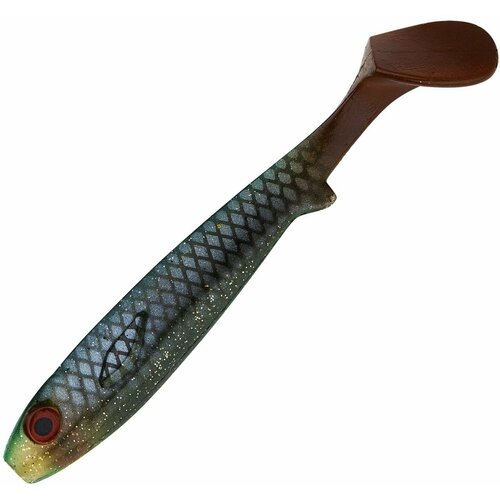 Силиконовая приманка для рыбалки Strike Pro Flatnose Shad 190мм #Real Roach, виброхвост на щуку, окуня, судака