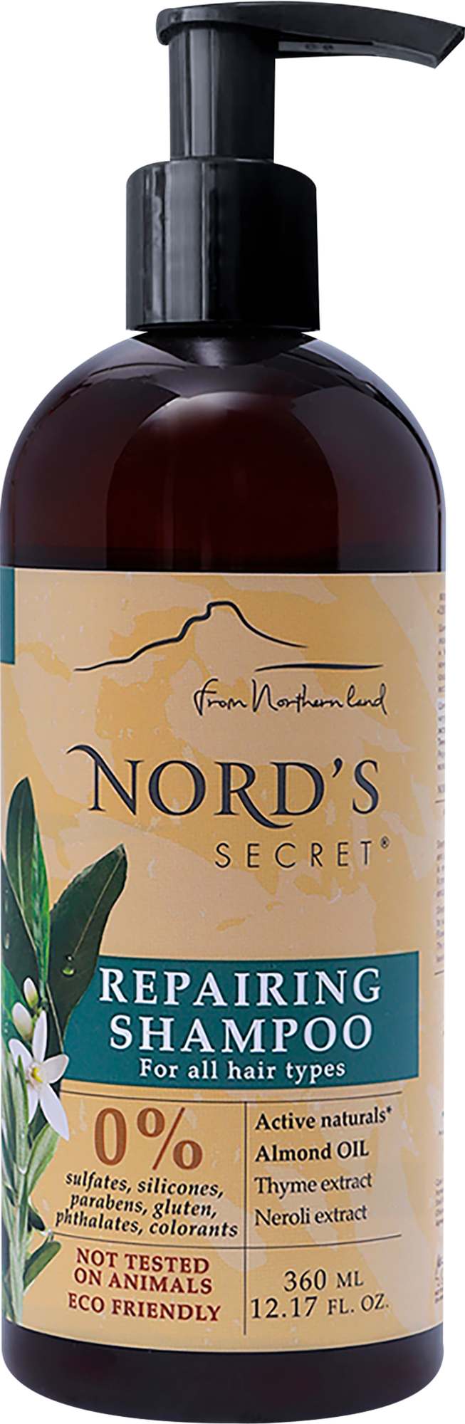 NORD'S SECRET Восстанавливающий шампунь "Цветок Нероли и масло Миндаля"/веган, 360 мл