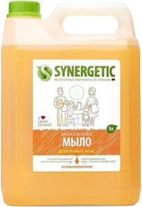 Мыло жидкое 5 л SYNERGETIC "Фруктовый микс", гипоаллергенное, биоразлагаемое, 105502