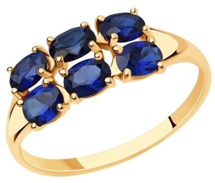 Кольцо Diamant online, золото, 585 проба, корунд