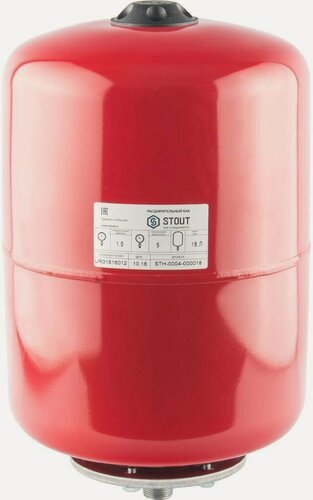 Изображение товара Расширительный бак на отопление STOUT STH-0004-000018 18 л (цвет красный)