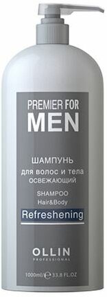 Ollin Professional Premier for Men Шампунь для волос и тела освежающий 1000мл