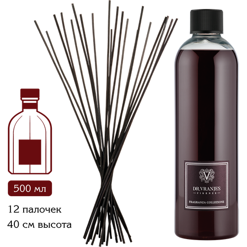 Dr. Vranjes Rosso Nobile Refill 500 мл наполнитель для диффузора и бамбуковые палочки (аромат благородное красное вино)