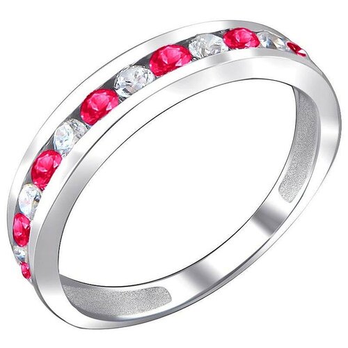 фото Эстет кольцо с фианитами и корундами из серебра 01к254829-3, размер 16.5