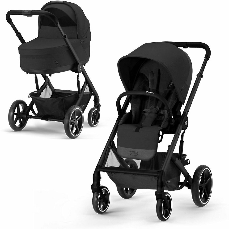 Коляска 2в1 - Cybex Balios S Lux, цвет Moon Black BLK RC / CRC (Чёрный)