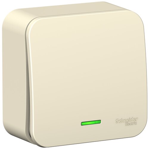 Выключатель SCHNEIDER ELECTRIC BLANCA 1-клавишный (cх.1) с подсв. Изол.ПЛ, 10А, 250B, молочный