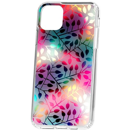 фото Чехол на айфон 11 pro max kruche print цветные листья кruче