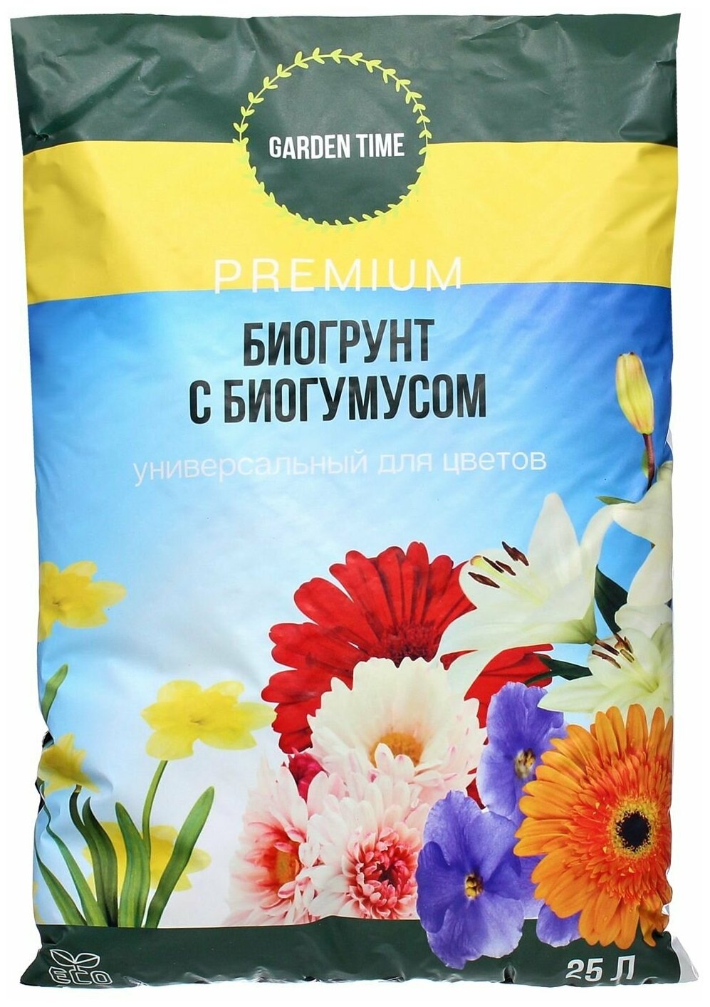 Грунт Garden time для цветов с биогумусом 25Л (10 шт.) - фотография № 2