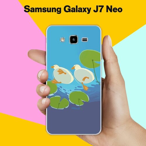 Силиконовый чехол на Samsung Galaxy J7 Neo Утки / для Самсунг Галакси Джей 7 Нео силиконовый чехол на samsung galaxy j7 neo boo для самсунг галакси джей 7 нео