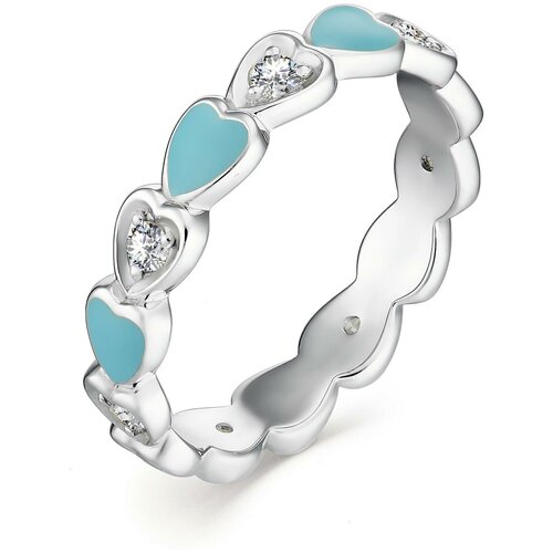 фото Алькор кольцо с 7 фианитами из серебра 01-1304-эм75-00, размер 18