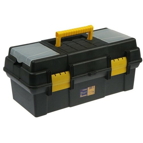 Ящик для инструмента тундра, 19, 490 х 245 х 215 мм, пластиковый, лоток, два органайзера