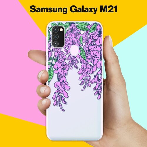 силиконовый чехол цветы оранжевые на samsung galaxy m30s Силиконовый чехол Цветы фиолетовые на Samsung Galaxy M30s