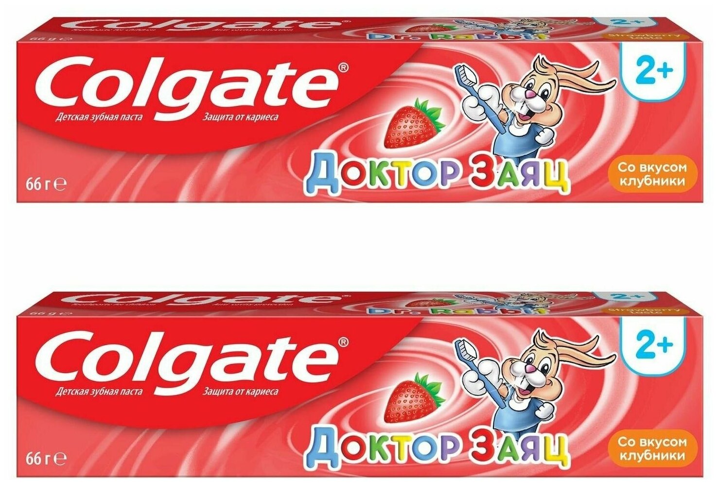 Colgate Зубная паста детская Доктор Заяц, Клубника, 50 мл, 2 штуки