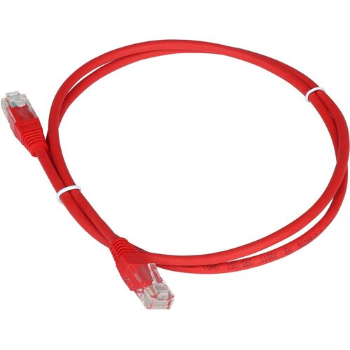 Патч-корд Lanmaster TWT-45-45-1.0-RD UTP вилка RJ-45-вилка RJ-45 категории 5е 1м красный ПВХ (упаковка: 1 штука) патч корд lanmaster twt 45 45 15 bk utp вилка rj 45 вилка rj 45 категории 5е 15м чёрный пвх упаковка 1 штука