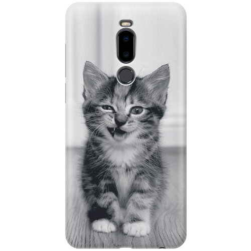 фото Re:pa накладка transparent для meizu note 8 с принтом "котенок с ухмылкой"