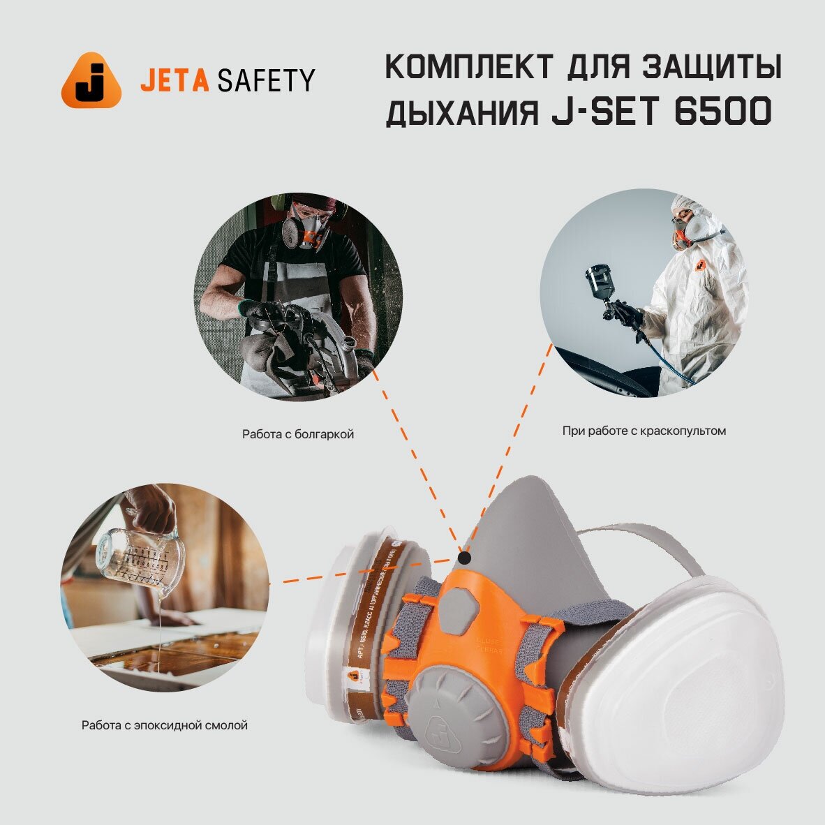 фото Комплект для защиты дыхания Jeta Safety J-SET 6500 S полумаска.