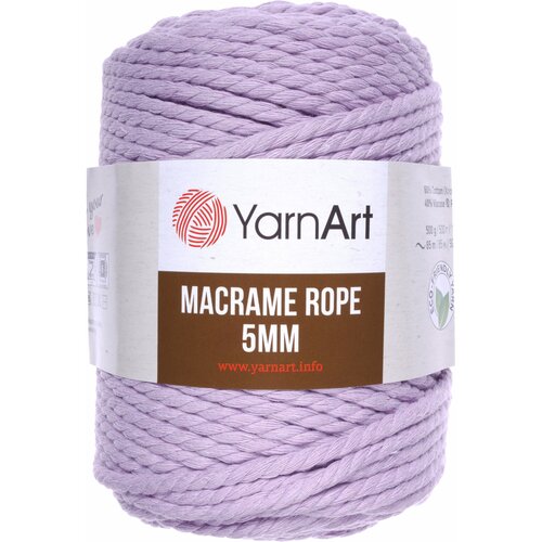 Пряжа YarnArt Macrame Rope 5mm сиреневый (765), 60%хлопок/ 40%вискоза/полиэстер, 85м, 500г, 2шт