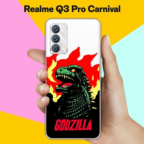 Силиконовый чехол на realme Q3 Pro Carnival Edition Огонь / для Реалми Ку 3 Про Карнивал силиконовый чехол на realme q3 pro carnival edition пионы для реалми ку 3 про карнивал