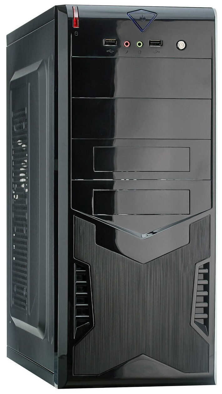 Корпус Miditower ExeGate CP-604-CP500 (ATX, БП CP500 с вент. 8см, 2*USB, аудио, черный) EX280389RUS