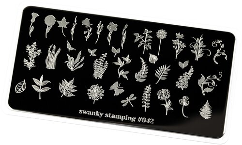 Swanky Stamping пластина 042 12 х 6 см серебристый