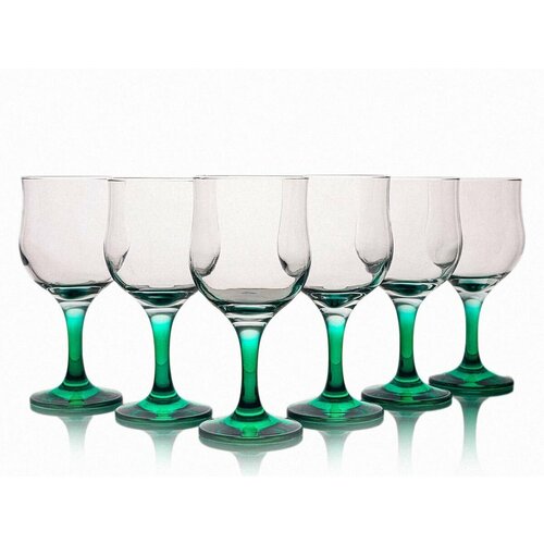 Стеклянные бокалы радуга Вино. Зеленые