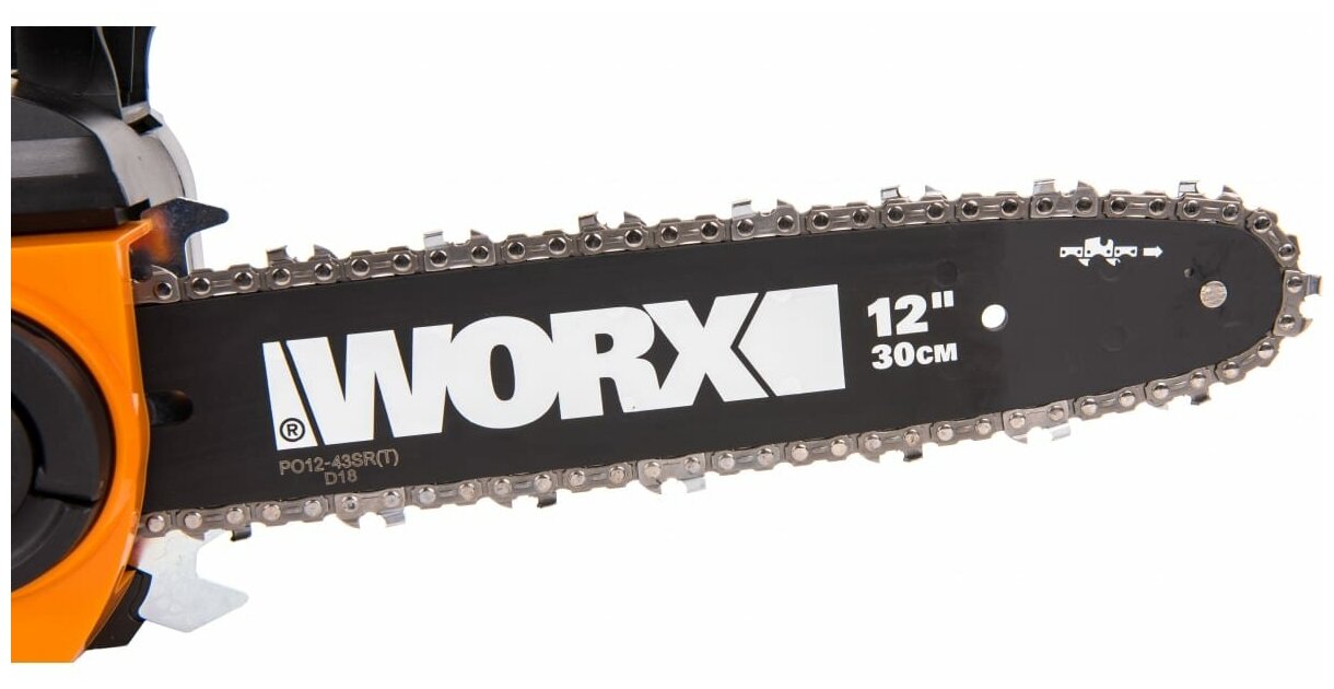 Цепная пила WORX WG381E.9 с зарядным устройством WORX WA3880 + подарок: аккумулятор WORX WA3551 - фотография № 4