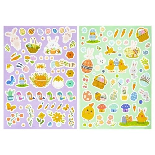 Набор декоративных пасхальных наклеек для яиц 2 листа Пасха сувенир