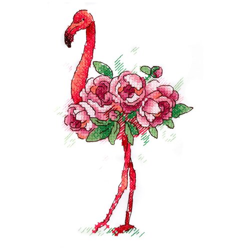 фото М. п. студия" набор для вышивания в №02 вышивка на одежде №254 "фламинго" 9 х 15 см жар-птица