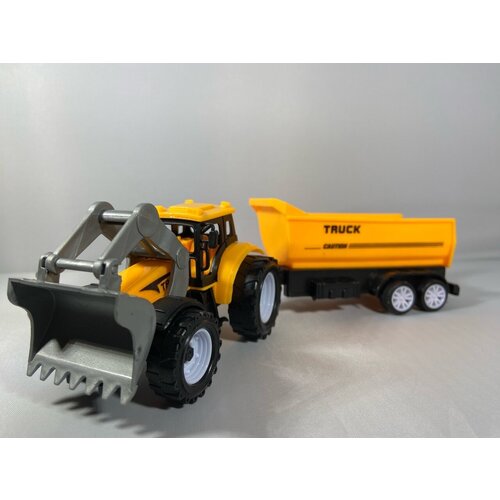 фото Детская игрушка трактор с прицепом и ковшом цвет: желтый китай