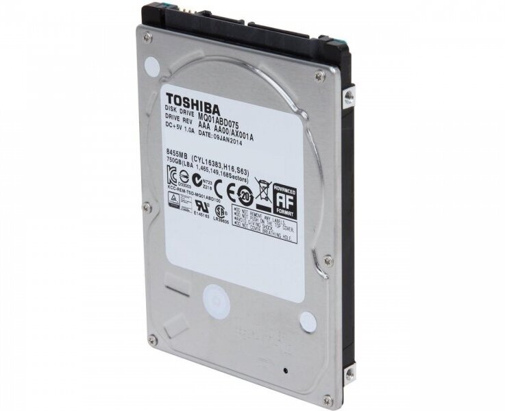 Жесткий диск Toshiba MQ01ABD075 750Gb 5400 SATAII 2,5" HDD