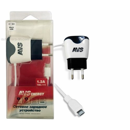 AVS A78036S Сетевое зарядное устройство AVS с micro USB TMC-111 (1,2А) сетевое зарядное устройство usb ldnio a3312 micro ld b4560