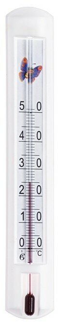Термометр комнатный для измерения температуры воздуха, от 0°С до +50°С, упаковка картон, микс 154604