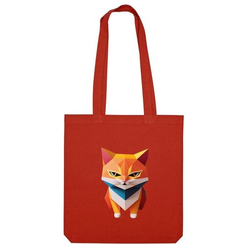 Сумка шоппер Us Basic, красный женская футболка рыжий кот в стиле паперкрафт s белый