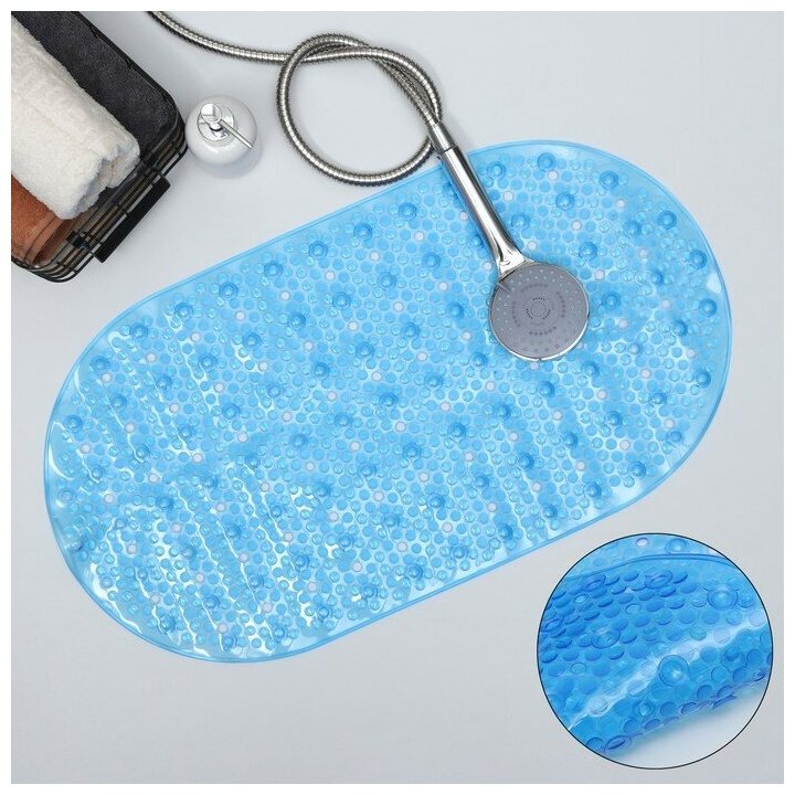 SPA-коврик для ванны на присосках Доляна «Пузырьки», 38×68 см, цвет товар микс (микс цветов, 1шт)