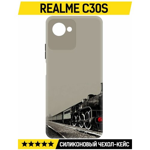 Чехол-накладка Krutoff Soft Case Паровоз для Realme C30s черный чехол накладка krutoff soft case хохлома для realme c30s черный