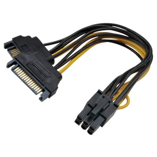 Переходник/адаптер Akasa 2x SATA - PCIe (AK-CBPW13-15), 0.15 м, черный/желтый