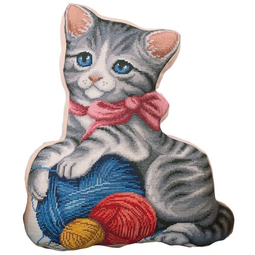 pd 1884 подушка мой котенок PANNA Набор для вышивания Подушка. Мой котенок (ПД-1884), разноцветный, 35.5 х 42.5 см