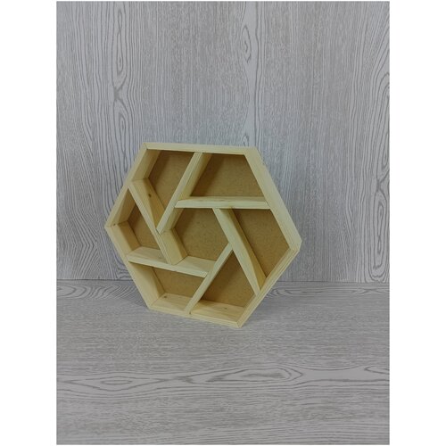 Ящик деревянный Шестигранник с делениями 28*24,5*4,5 см