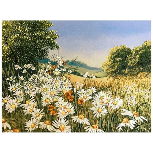 фото Мл(н)-3017 набор для вышивания лентами 'ромашковый луг' 23,5 х 33,0см каролинка