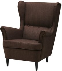 Кресло икеа страндмон с подголовником, 82 x 96 см, обивка: текстиль., цвет: коричневый