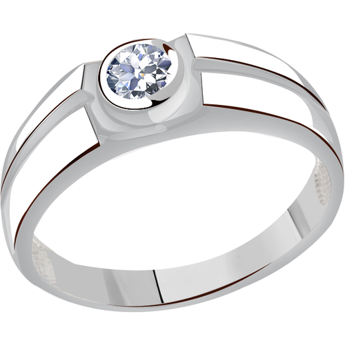 Кольцо помолвочное Diamant online, белое золото, 585 проба, бриллиант, размер 18.5