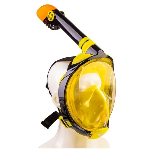 Маска полнолицевая для плавания Scorpena Swim большая, жёлт. полнолицевая защита для глаз унисекс защитная маска ветрозащитный противотуманный чехол для головы защита для глаз маска для лица защит