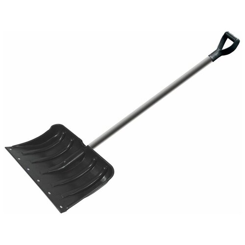 лопата буран снегоуборочная черная с пластиковым черенком диаметр 35 мм Лопата снегоуборочная, полотно 450х330 мм с черенком