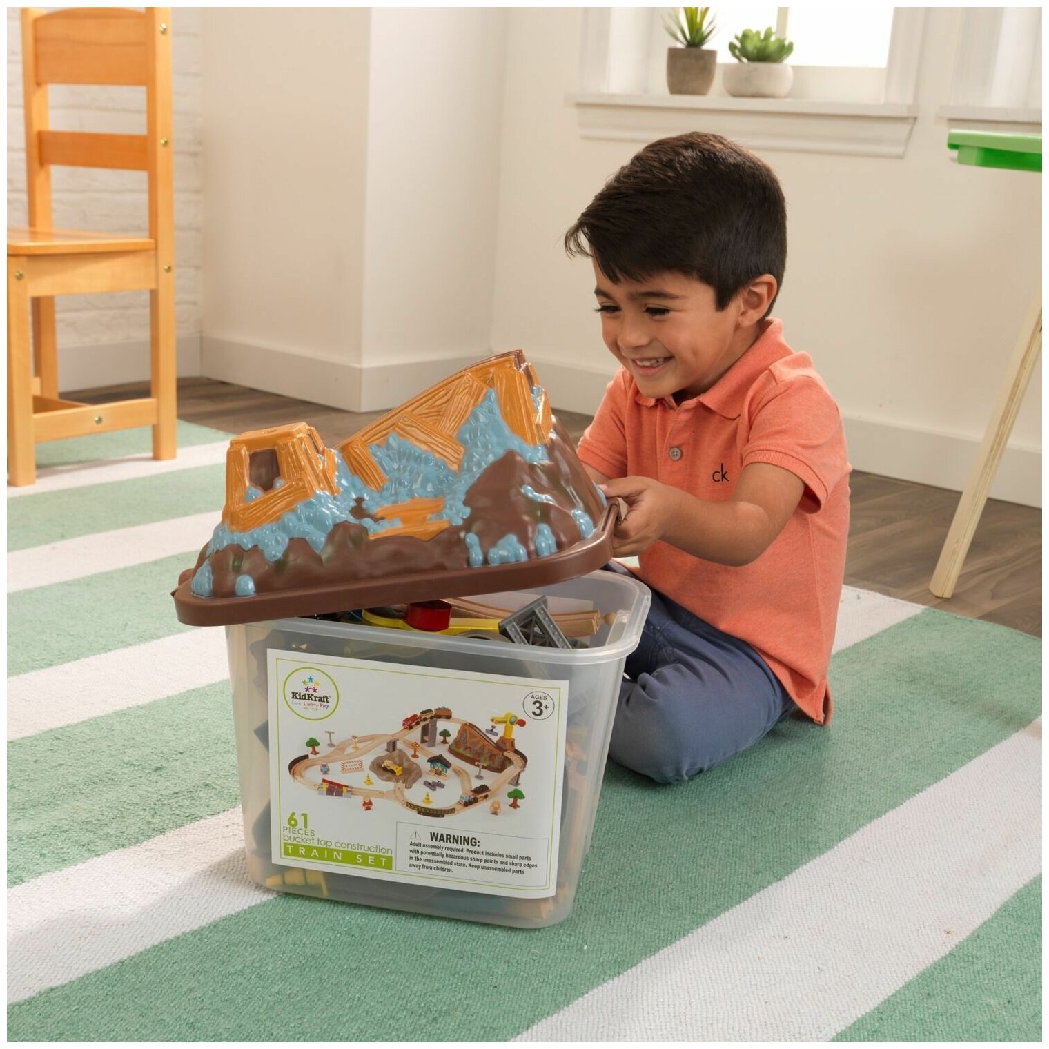 Набор железной дороги KidKraft Bucket Top Construction 17805 - фото №2